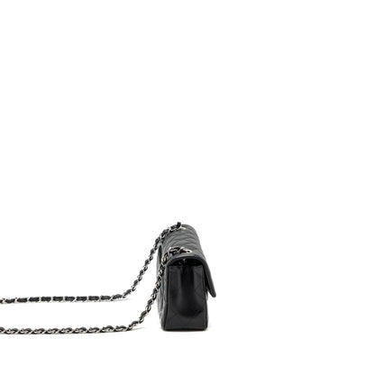 Chanel mini rectangular flap bag lambskin black  (MICrochip)