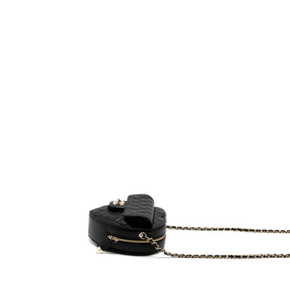 Chanel 22S Heart Bag Lambskin Black L (Microchip)