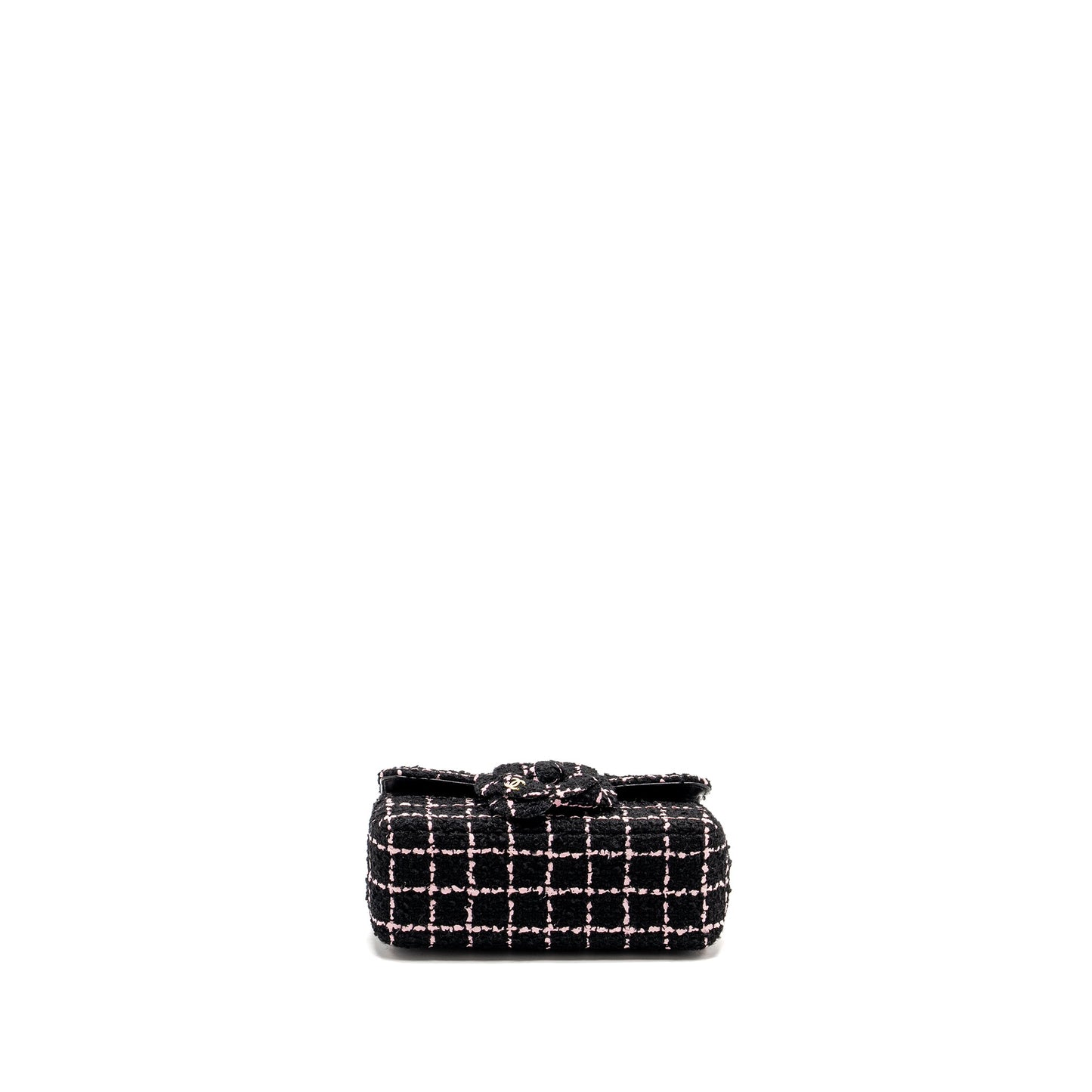 Chanel 23K Flower Bomb Mini Rectangular Flap Bag Tweed Black / Pink L (Microchip)
