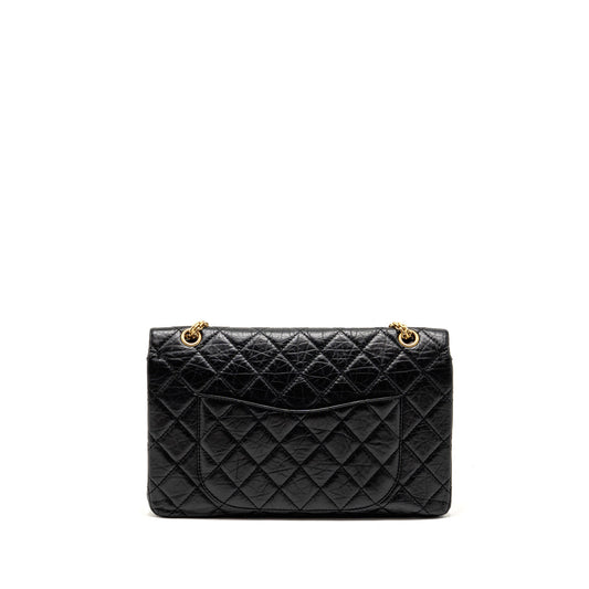 Chanel Large 2.55 226 Reissue Double Flap Bag Aged Calfskin Black