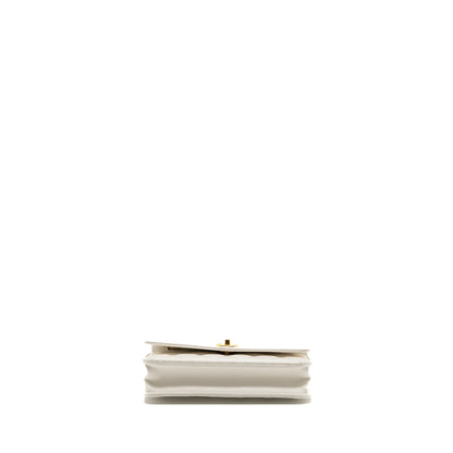 Chanel 23p Letter Top Handle Wallet On Chain Calfskin White (Microchip)