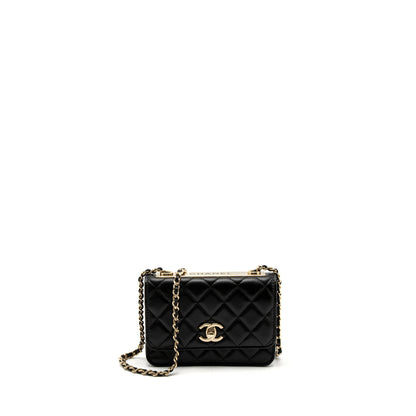 Chanel Mini Trendy CC Wallet on Chain Lambskin Black L (Microchip)