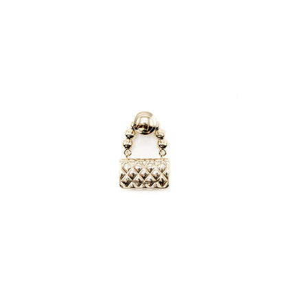Chanel Bag Brooch Pearl Light Gold Tone
