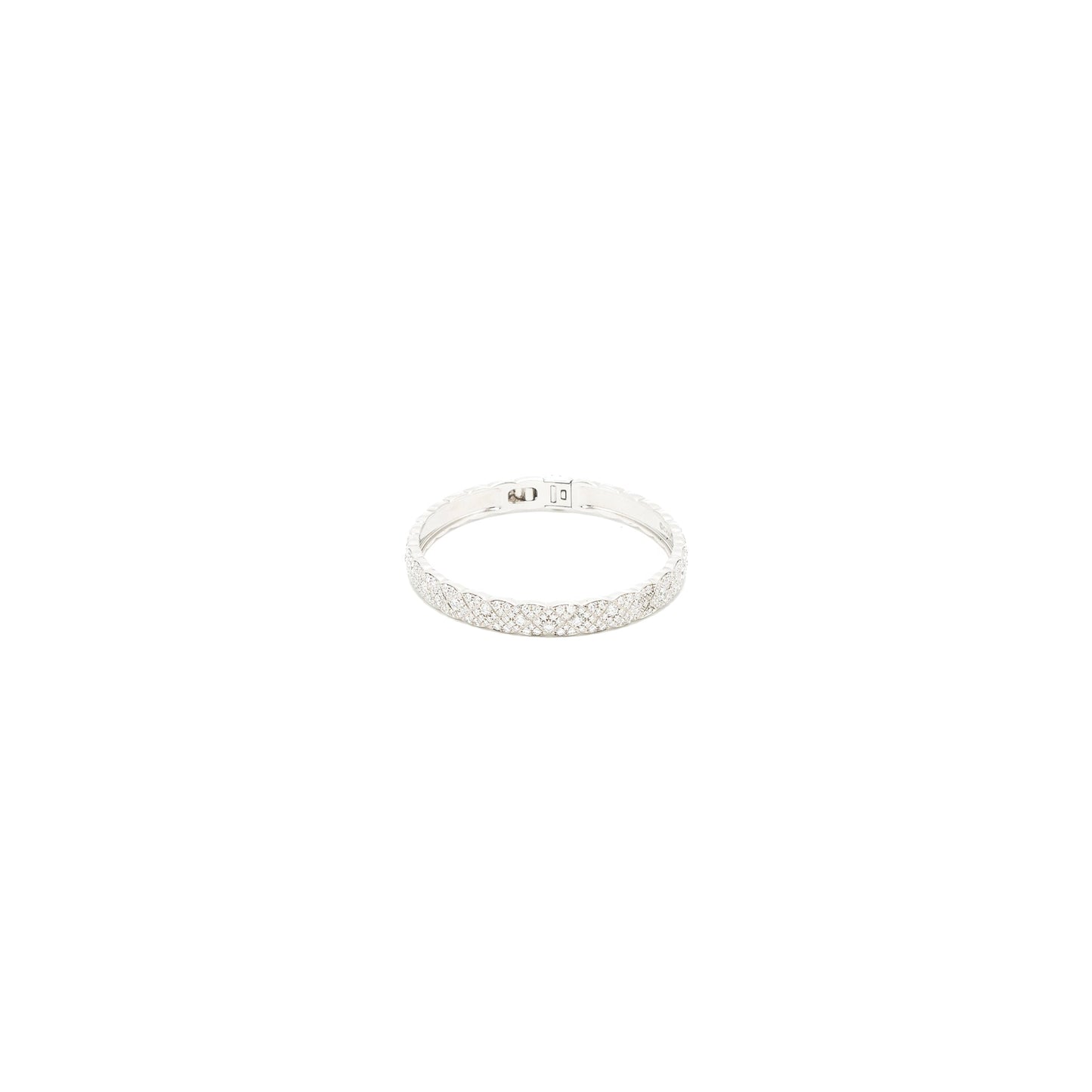 Chanel Size M Coco Crush Bracelet Quilted Motif 18k white gold diamonds