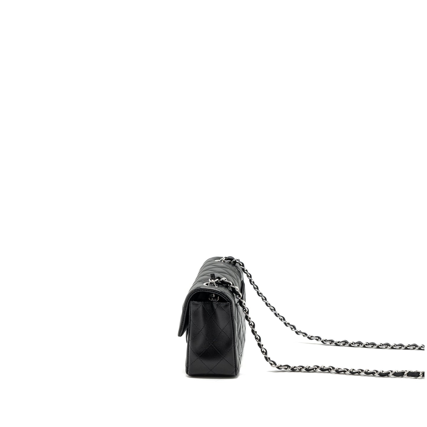 Chanel mini rectangular flap bag lambskin black  (MICrochip)