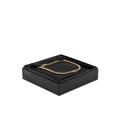 Chanel CC Logo Dropped Necklace/Chocker Multicolour Crystal Gold Tone