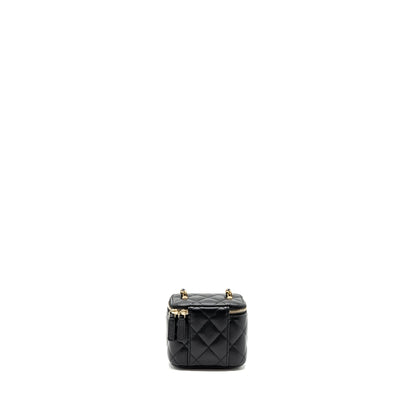 Chanel Pearl Crush Mini Vanity Case Lambskin Black  (microchip)