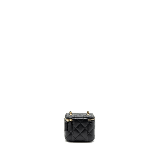 Chanel Pearl Crush Mini Vanity Case Lambskin Black  (microchip)