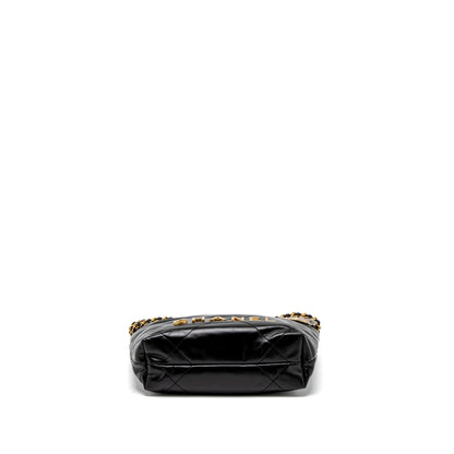Chanel 23S Mini 22 Bag Shiny Calfskin Black Brushed  (Microchip)