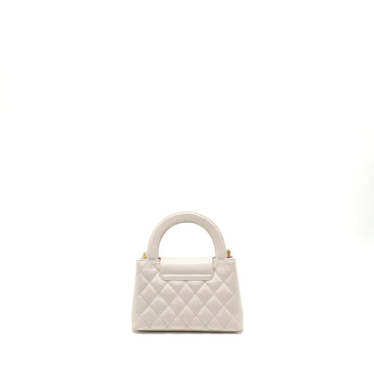 Chanel mini kelly shopping tote calfskin white  (microchip)