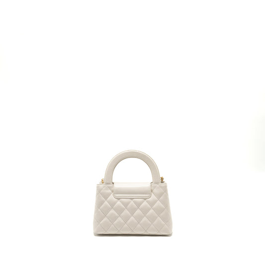 Chanel mini kelly shopping tote calfskin white  (microchip)