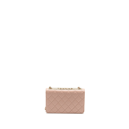 CHANEL Trendy CC Quilted Wallet On Chain Lambskin Light Pink L (microchip)