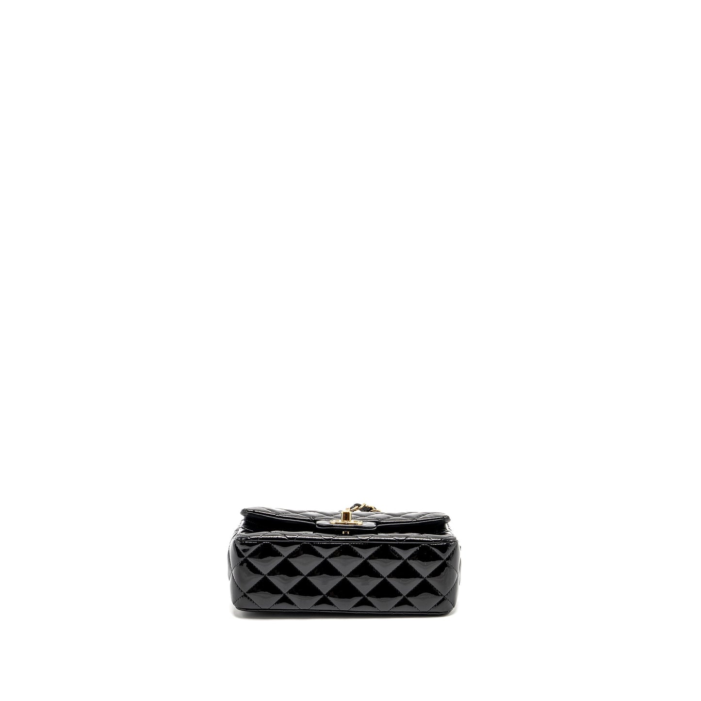 Chanel Mini Rectangular Flap Bag Patent Black L