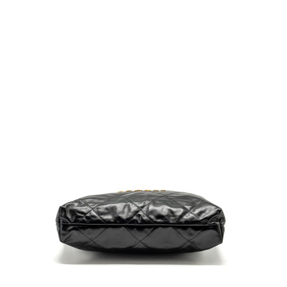Chanel Medium 22 Bag Shiny Calfskin Black  (microchip)