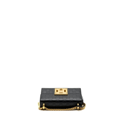 Gucci padlock chain bag calfskin black