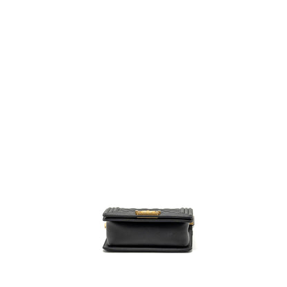 Chanel Small Boy Bag Calfskin Black  (microchip)