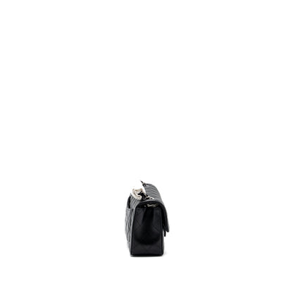 Chanel mini rectangular flap bag lambskin black   (microchip)