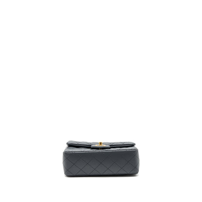 Chanel 23K pearl crush mini rectangular flap bag lambskin dark grey