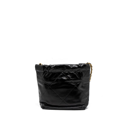 Chanel 23S Mini 22 Bag Shiny Calfskin Black Brushed  (Microchip)