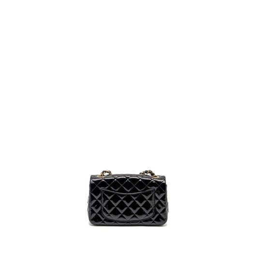 Chanel Mini Rectangular Flap Bag Patent Black L