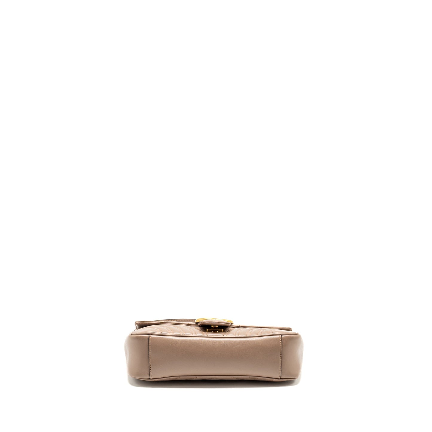 GUCCI Small GG Marmont Shoulder Bag Calfskin Beige