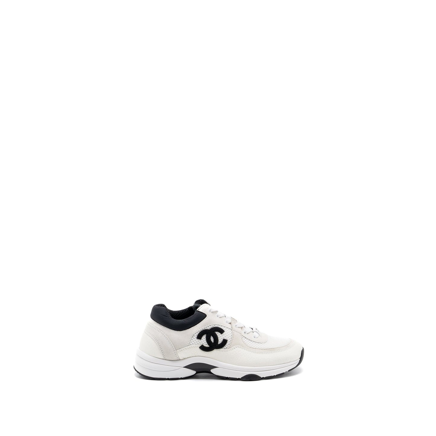 Chanel size 37 trainer / sneaker black / white