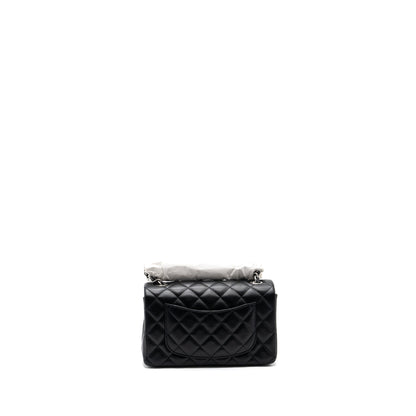 Chanel mini rectangular flap bag lambskin black   (microchip)