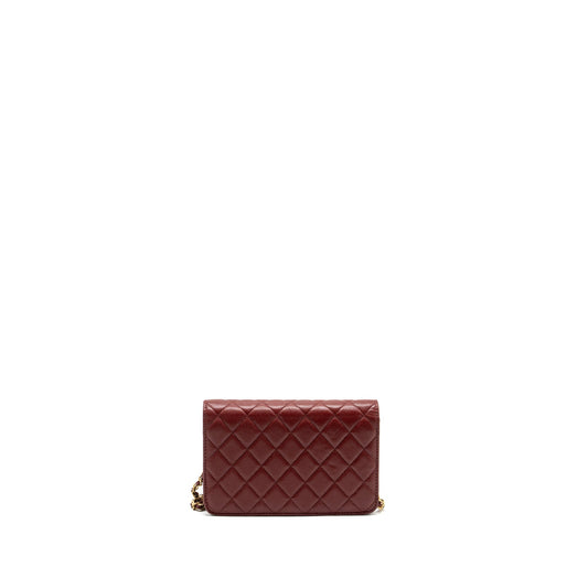 Chanel Wallet on Chain Lambskin Burgundy