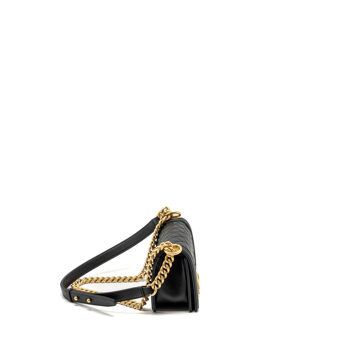Chanel Small Boy Bag Calfskin Black  (microchip)
