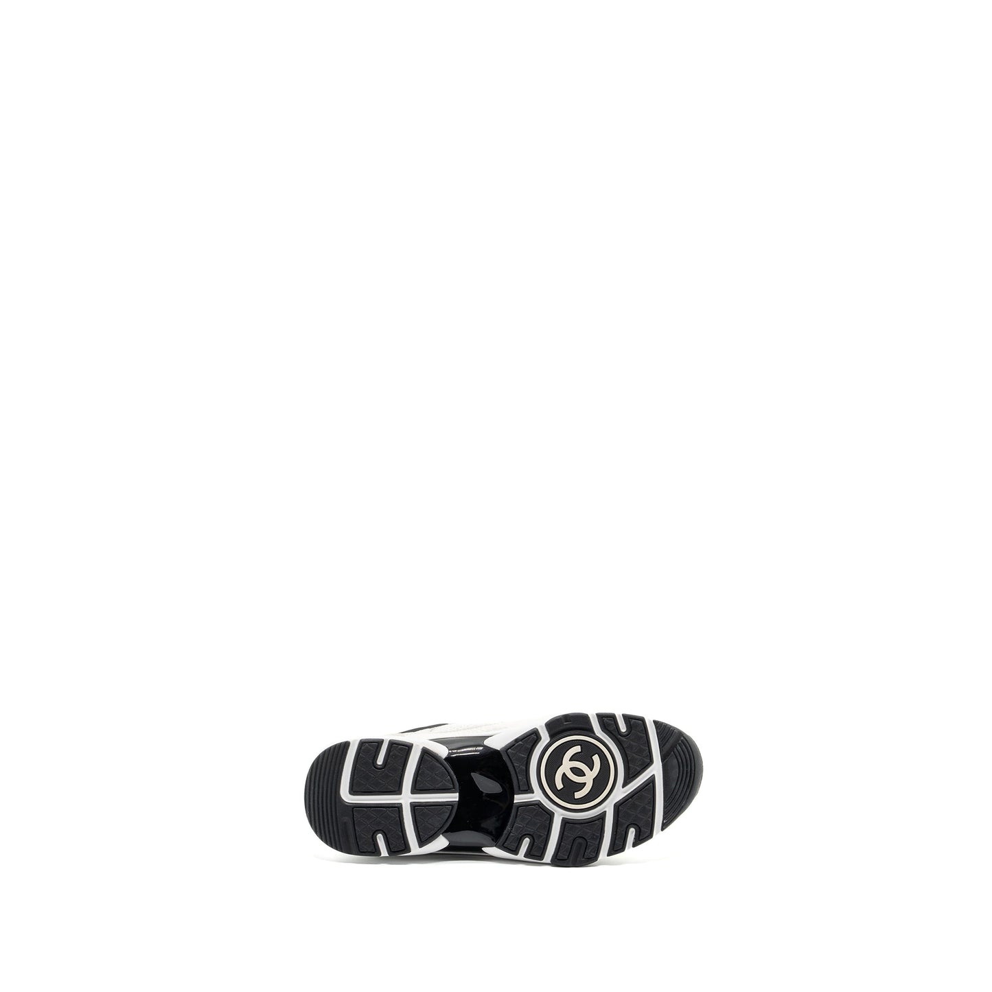 Chanel size 37 CC logo trainer / sneakers black / white