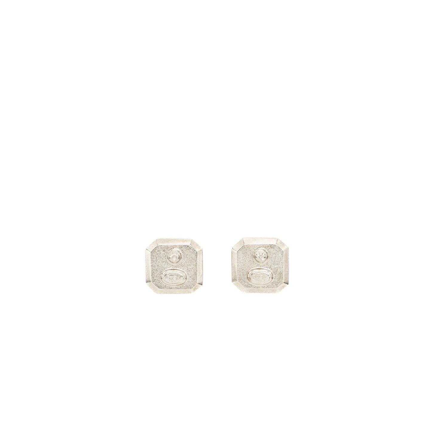 Chanel Square CC Logo Earrings Crystal