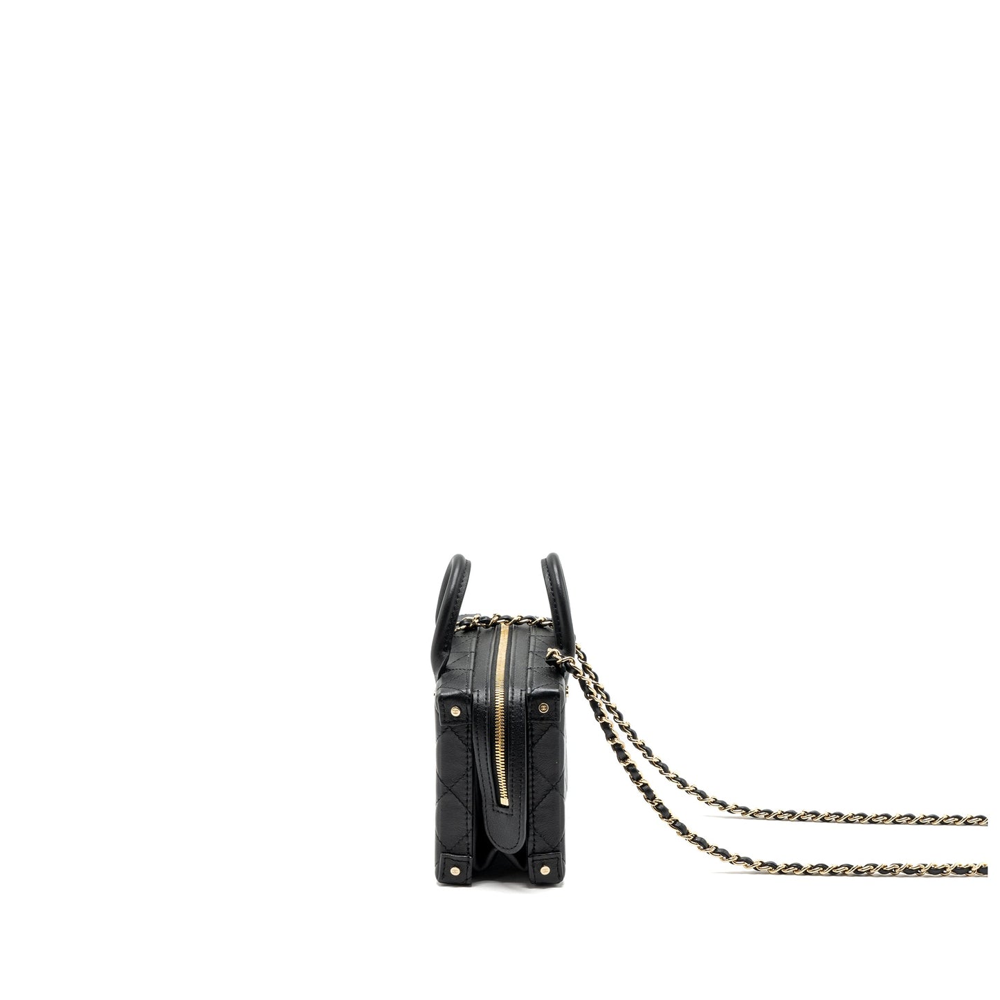 Chanel 22b Top Handle Small Vanity Case Calfskin Black (Microchip)