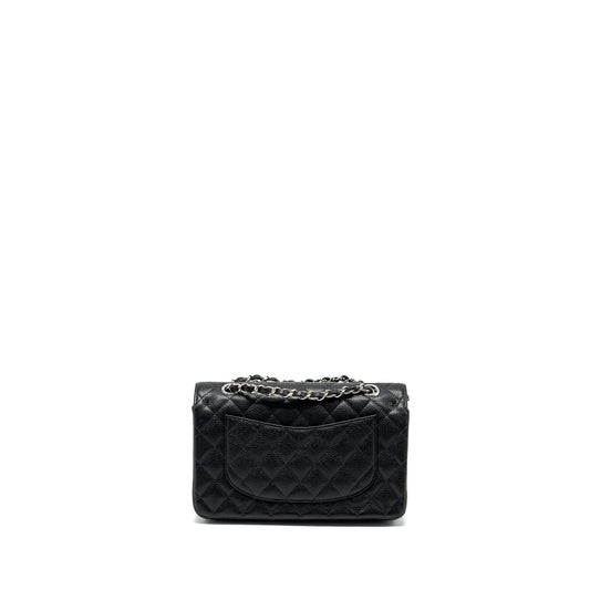 Chanel Small Classic Double Flap Bag Caviar Black  (microchip)