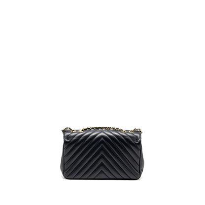 Chanel Seasonal Chevron Flap Bag Calfskin Dark Navy L