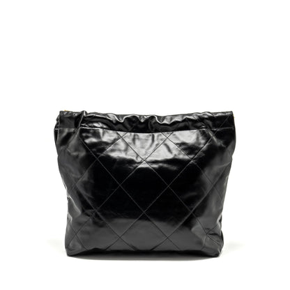Chanel Medium 22 Bag Shiny Calfskin Black  (microchip)