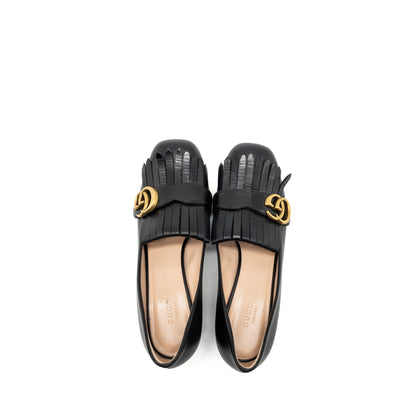Gucci size 38 marmont loafer pumps calfskin black