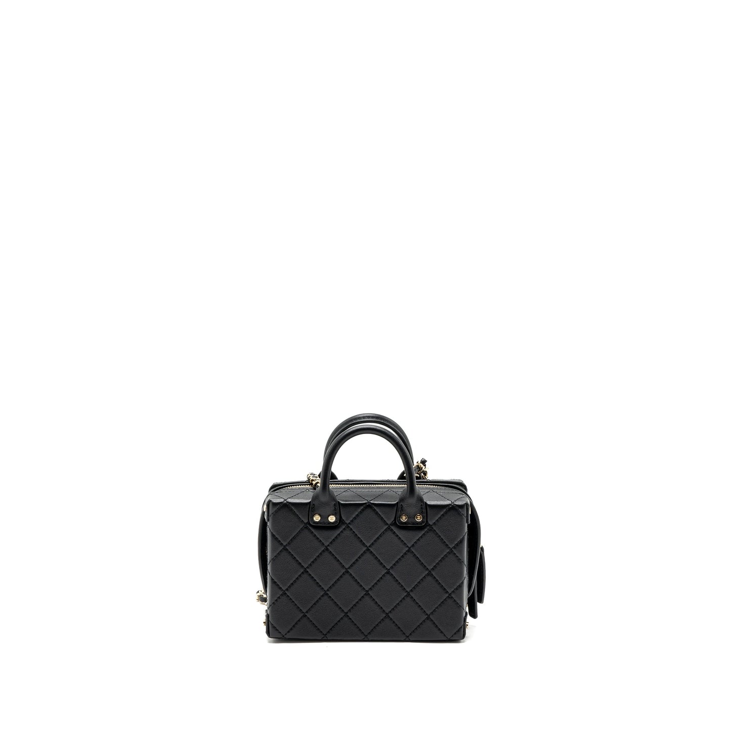 Chanel 22b Top Handle Small Vanity Case Calfskin Black (Microchip)