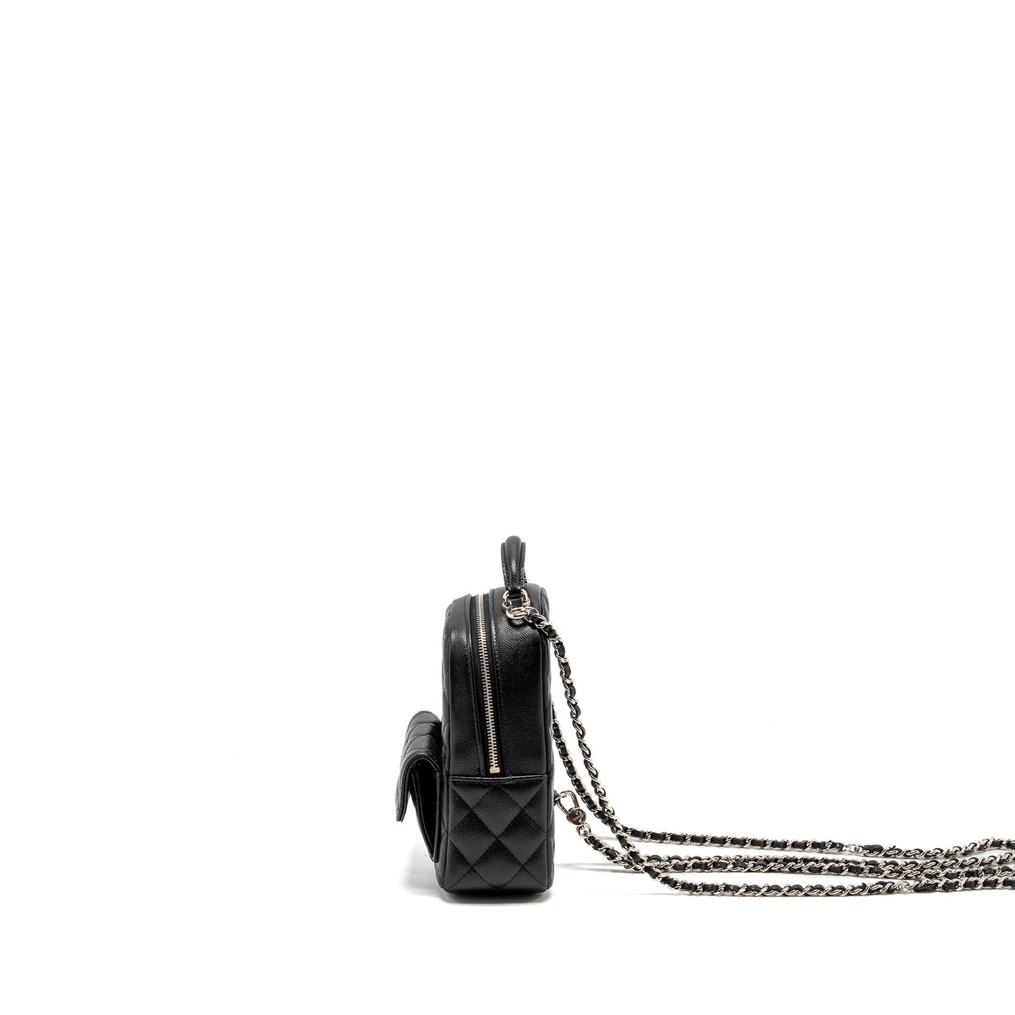 Chanel 24P Mini Backpack/Crossbody Bag Caviar Black  (Microchip)