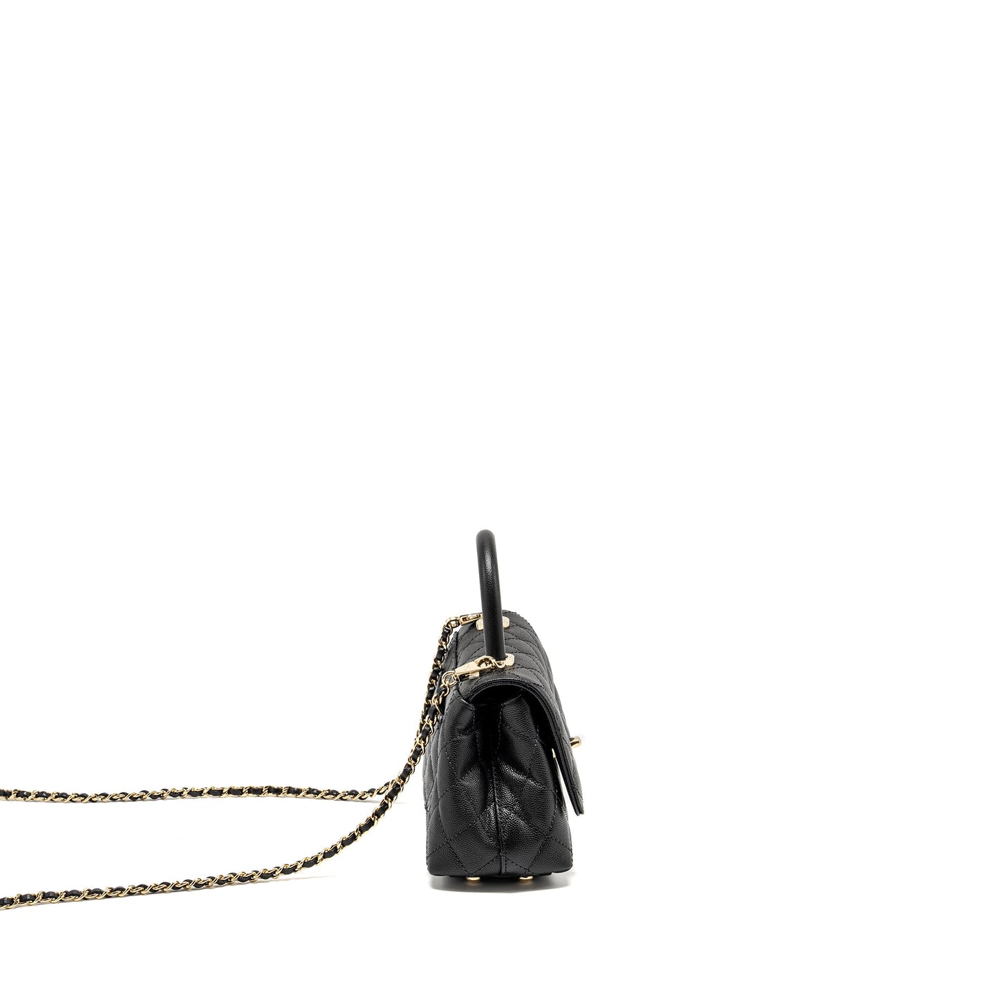 Chanel Mini Coco Handle Caviar Black L (Microchip)