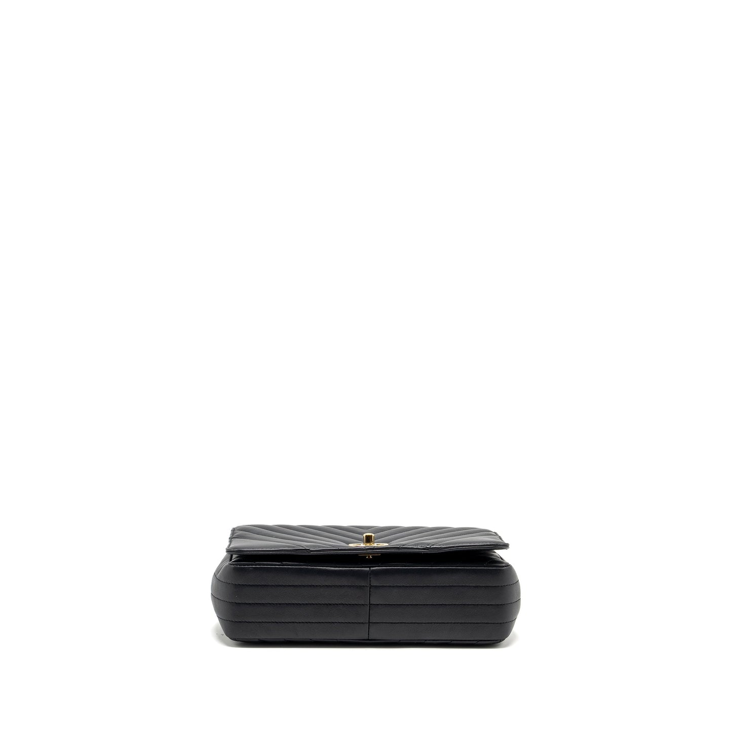 Chanel Seasonal Chevron Flap Bag Calfskin Dark Navy L