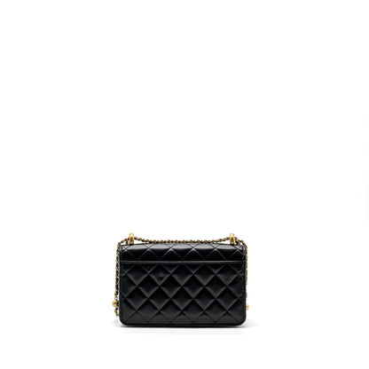 Chanel 24C gold Crush wallet on chain calfskin black  (microchip)