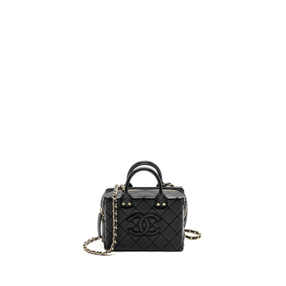 Chanel 22b Top Handle Small Vanity Case Calfskin Black (Microchip)