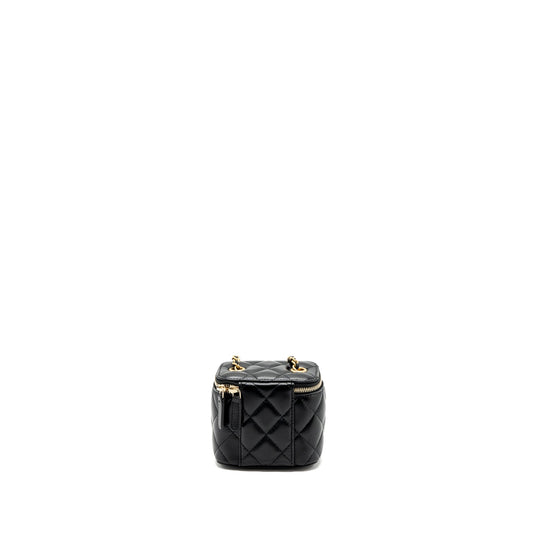 Chanel pearl crush mini vanity with chain lambskin black
