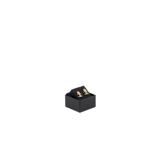 Chanel cc logo earrings with pink/crystal Gold tone