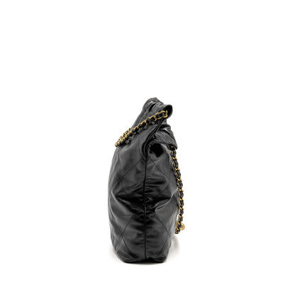 Chanel Medium 22 Bag Shiny Calfskin BLACK  (Microchip)