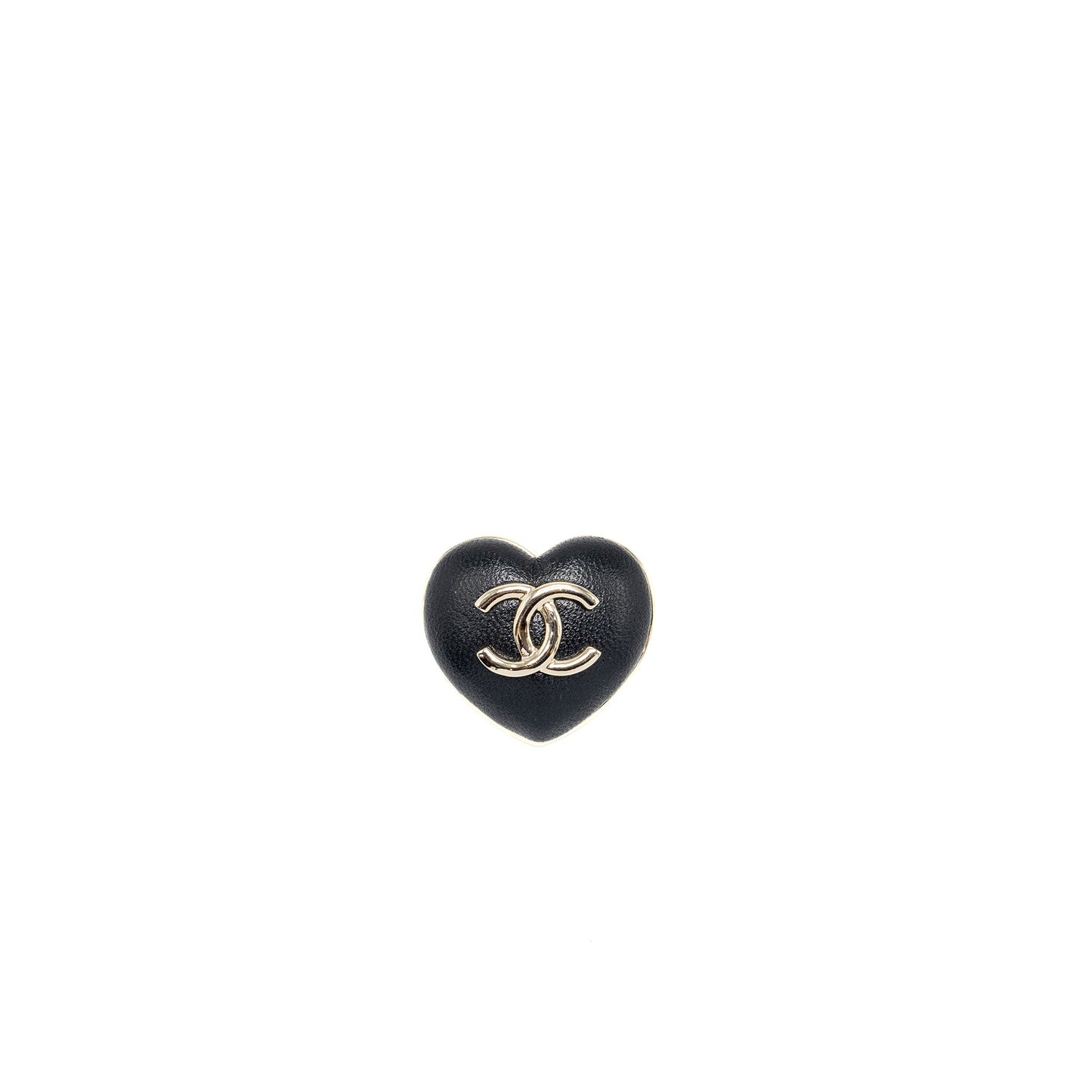 Chanel 22k Heart Shape cc Logo Brooch lambskin L