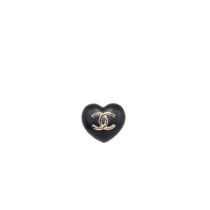 Chanel 22k Heart Shape cc Logo Brooch lambskin L
