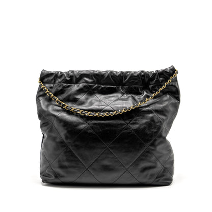Chanel Medium 22 Bag Shiny Calfskin BLACK  (Microchip)