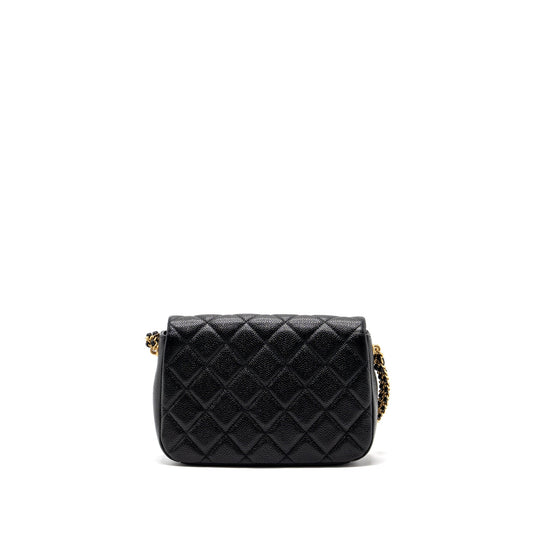 Chanel 21A chain Soul Flap bag grained calfskin black  (Microchip)