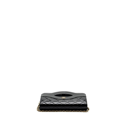 Chanel 24C 31 wallet on chain shiny calfskin black L (Microchip)